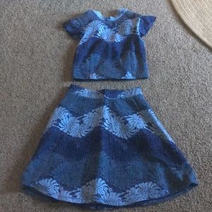 Blue Skirt and Top Set